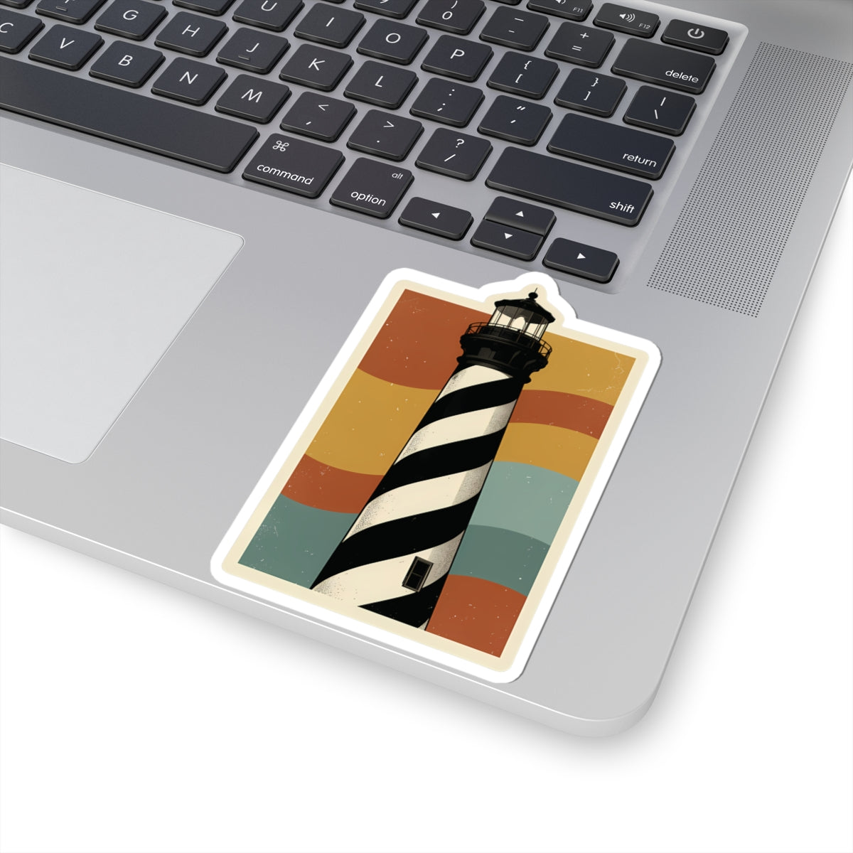 Vintage Cape Hatteras Lighthouse Sticker — Retro Coastal Kiss-Cut Vinyl Decal