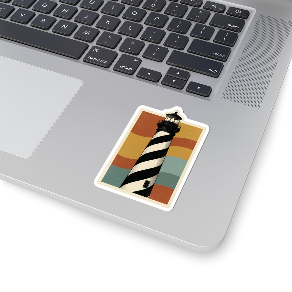 Vintage Cape Hatteras Lighthouse Sticker — Retro Coastal Kiss-Cut Vinyl Decal
